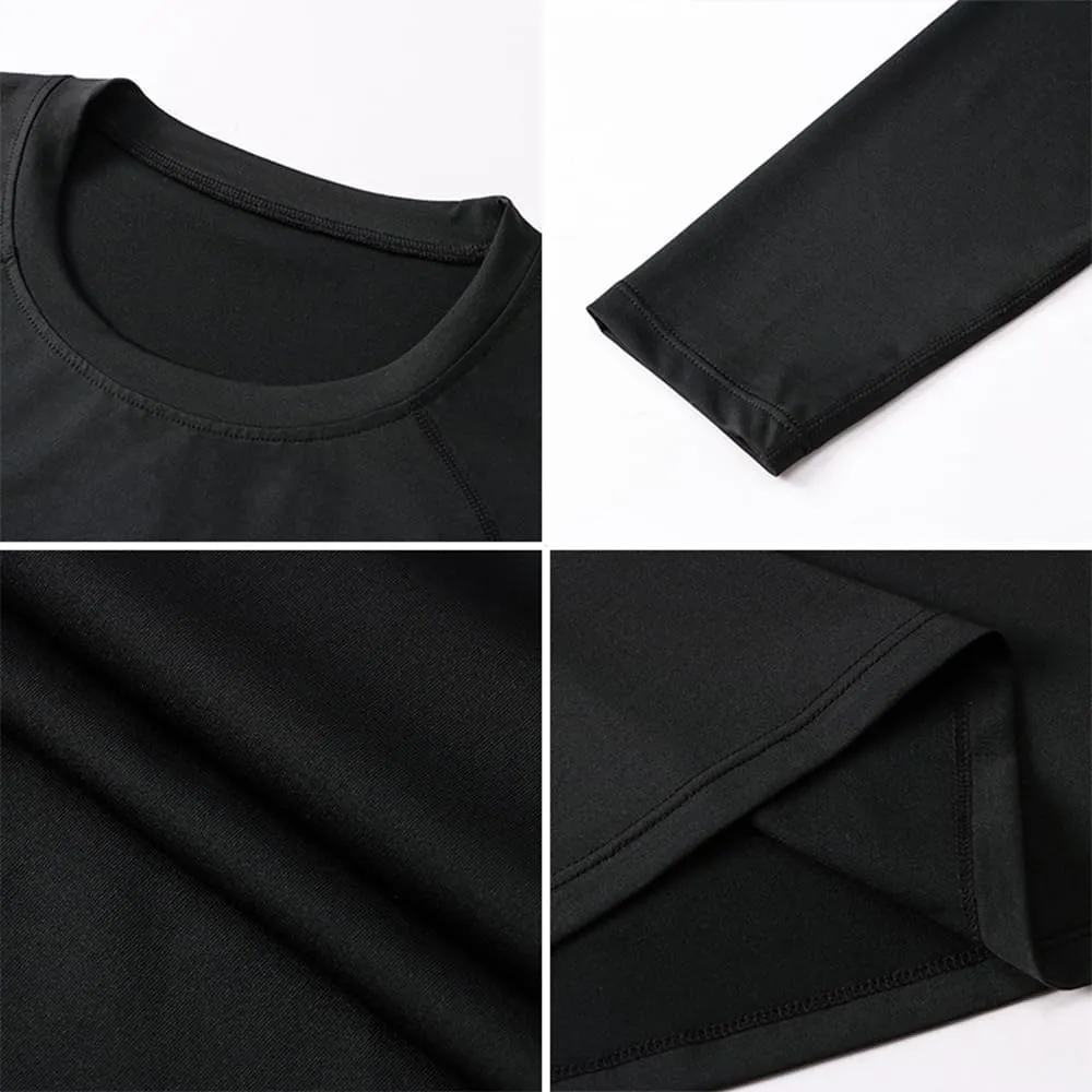 3pcs Men's Athletic Long Sleeve Shirts Quick Dry Workout T-Shirt Running Tops