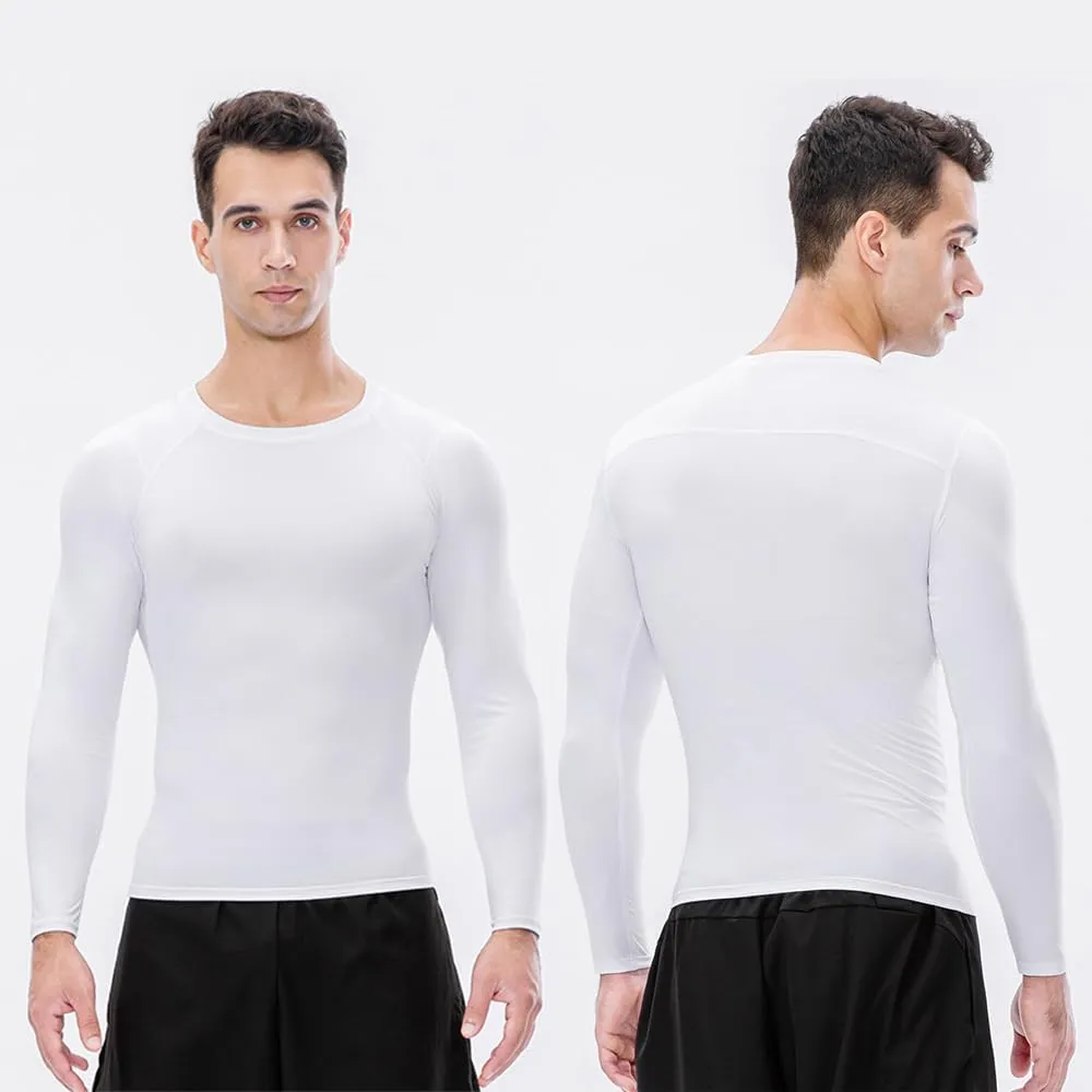 3pcs Men's Athletic Long Sleeve Shirts Quick Dry Workout T-Shirt Running Tops