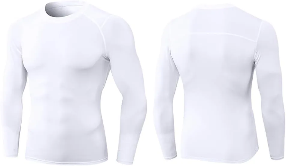 3pcs Men's Athletic Long Sleeve Shirts Quick Dry Workout T-Shirt Running Tops