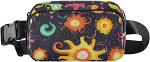Abstract Cartoon Fanny Pack Water Resistant, Women Men Waist Pack Sling Bag Purse for Travel Hiking