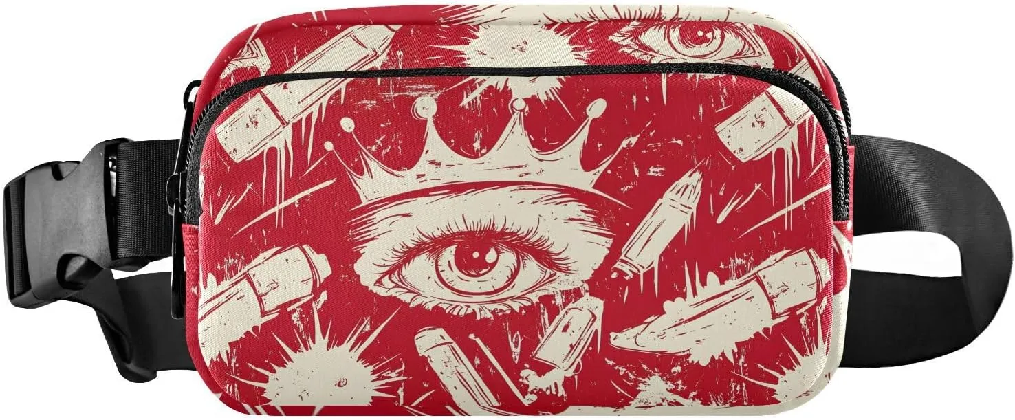 Abstract Eye Pattern Fanny Packs for Women Men, Water Resistant Waist Pack Sling Bag Purse for Travel Hiking