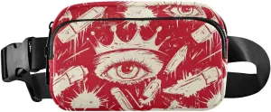 Abstract Eye Pattern Fanny Packs for Women Men, Water Resistant Waist Pack Sling Bag Purse for Travel Hiking