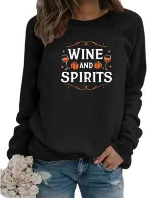 Akivide 2024 Novelty Halloween Graphic Printed Sweatshirt for Women,Oversized Casual Loose Long Sleeve Crewneck Pullover Tops