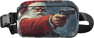Armed Santa Fanny Pack Water Resistant Waist Pack Sling Bag Purse for Women Men Travel Hiking
