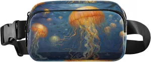 Art Jellyfishes Fanny Pack Water Resistant Waist Pack Sling Bag Purse for Women Men Travel Hiking