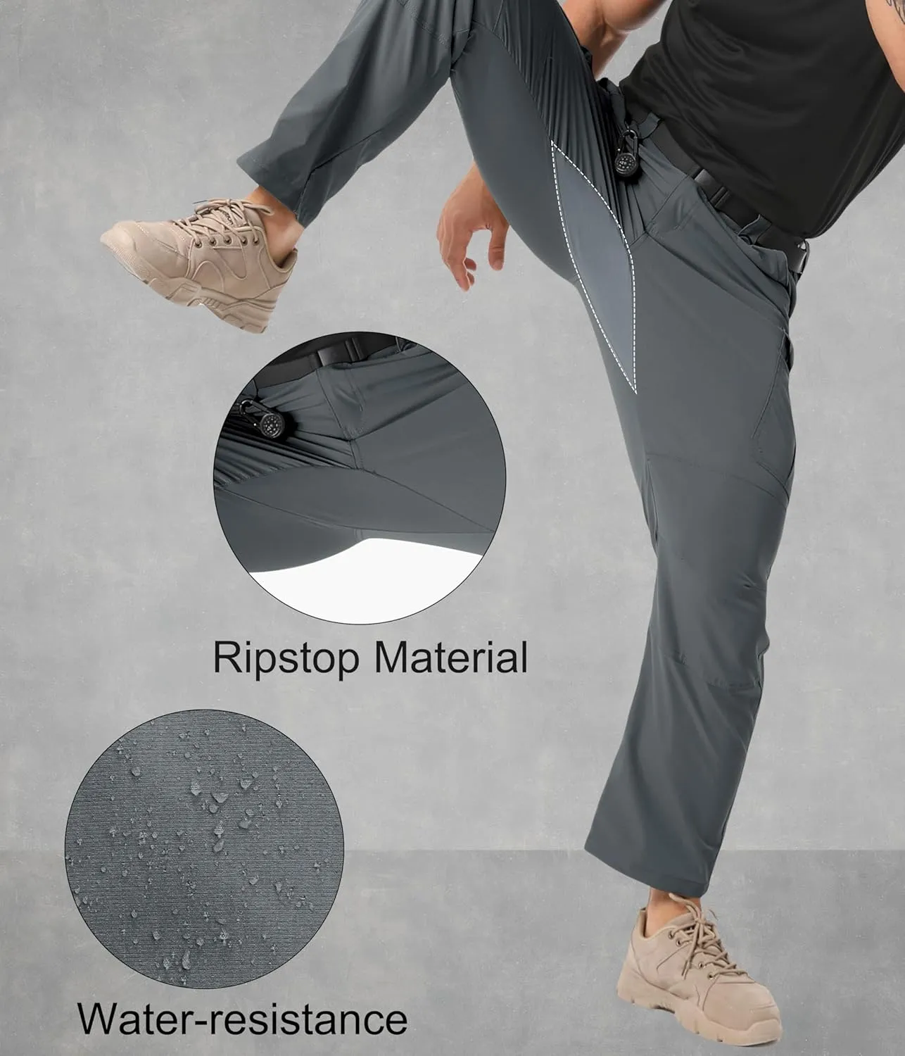 Arunlluta Mens Tactical Pants, Ripstop Water Resistant Cargo Work Pants for Men, Stretch Hiking Pants Lightweight
