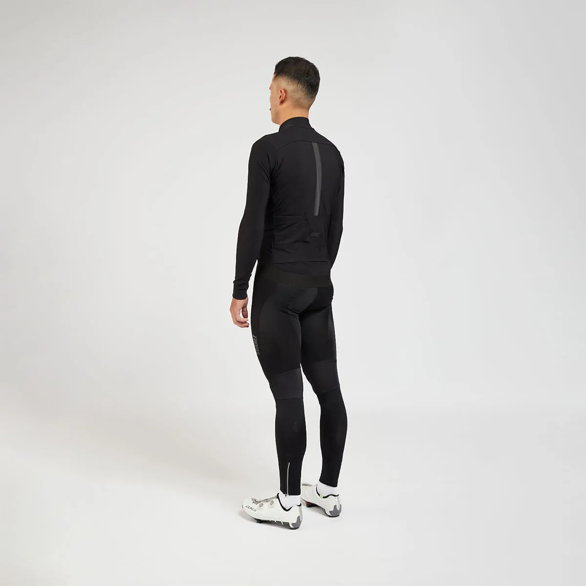 Ascender Thermal Mens Long Sleeve Cycling Jersey in Black by Suarez