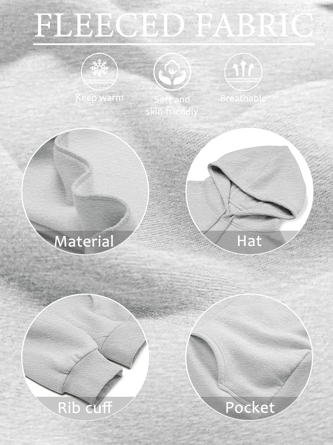 ATHMILE Womens Oversized Hoodies Fleece Sweatshirts Y2K Casual Long Sleeve Pullover Fall Clothes with Pocket and Drawstring