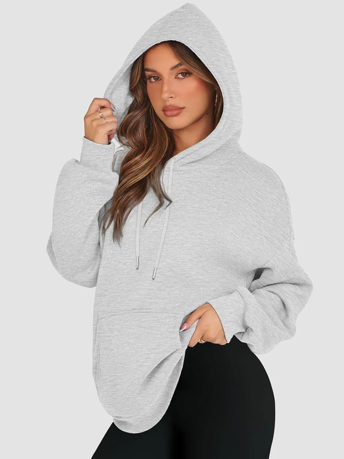 ATHMILE Womens Oversized Hoodies Fleece Sweatshirts Y2K Casual Long Sleeve Pullover Fall Clothes with Pocket and Drawstring