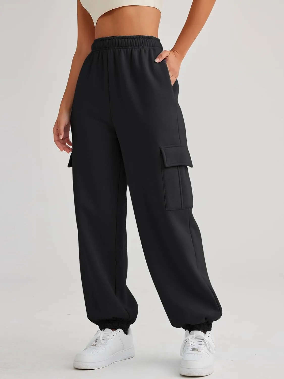 AUTOMET Womens Cargo Sweatpants Oversized Fleece Joggers Fall Fashion Outfits Y2k Clothes 2025 with Pockets