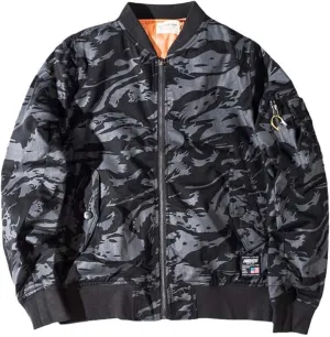 Autumn Winter Vintage Stand Up Collar Men Jacket Cotton Padded Camo1 Male Coat Baseball Camo