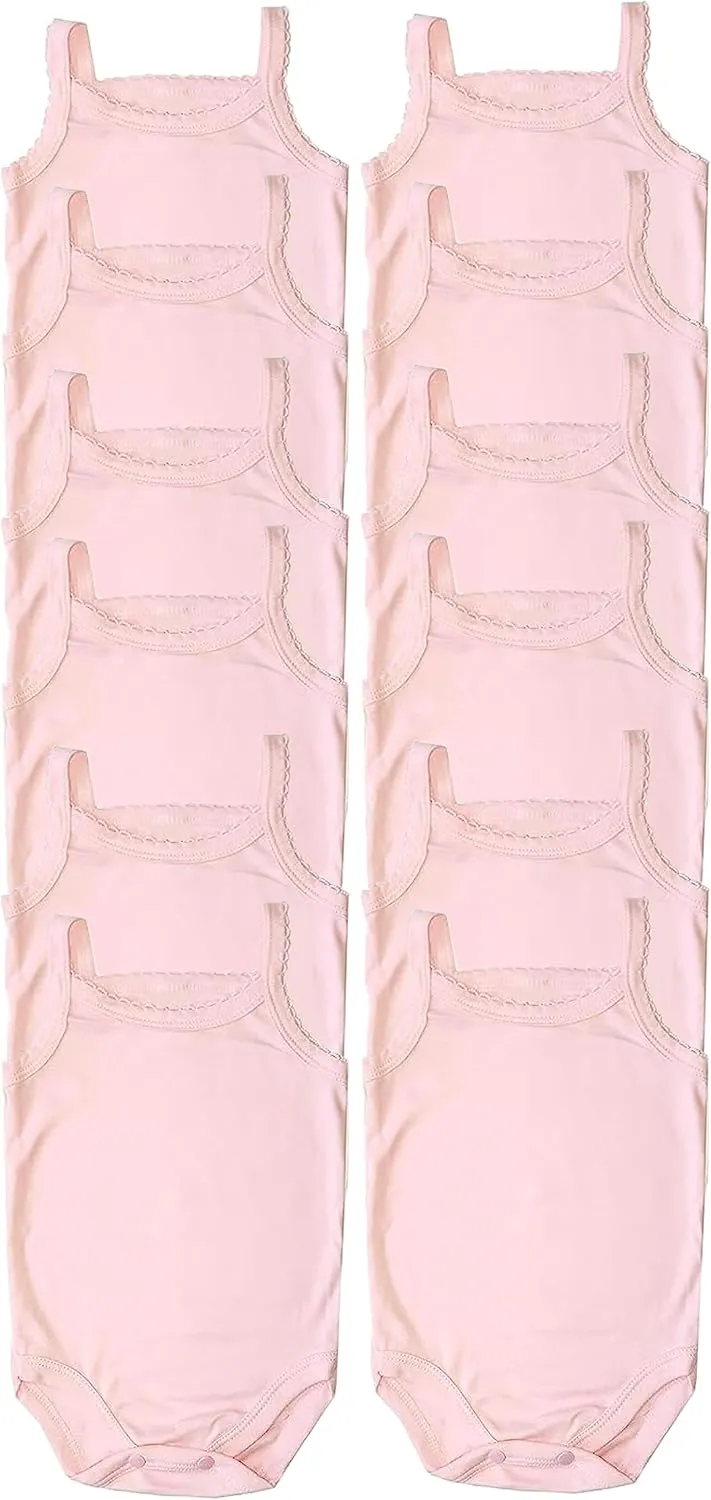 Baby Girls' Camisole Bodysuit Cotton Super Soft 4-Pack