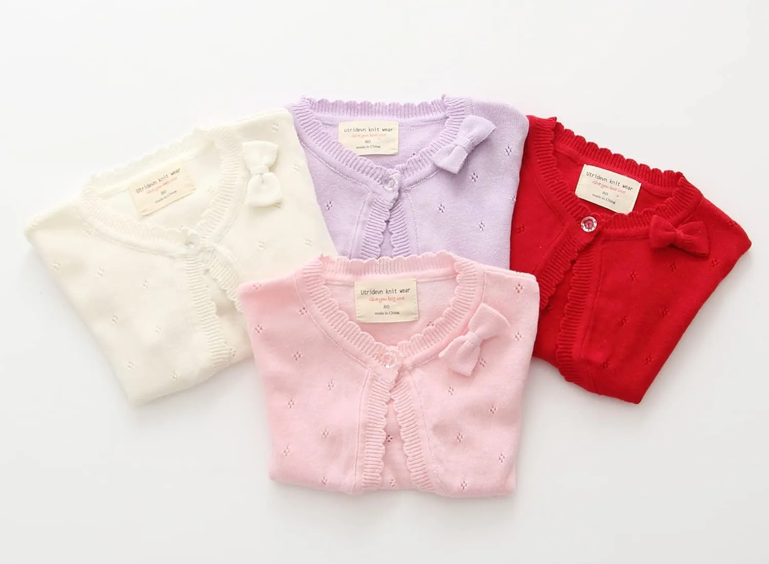 Baby Girls Cardigan Sweater Bolero Shrugs Toddler Kids Knitted Long Sleeve Button Closure Cropped Dress Up Jacket Tops