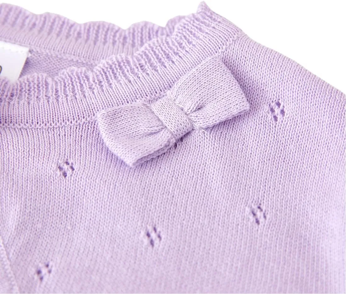 Baby Girls Cardigan Sweater Bolero Shrugs Toddler Kids Knitted Long Sleeve Button Closure Cropped Dress Up Jacket Tops