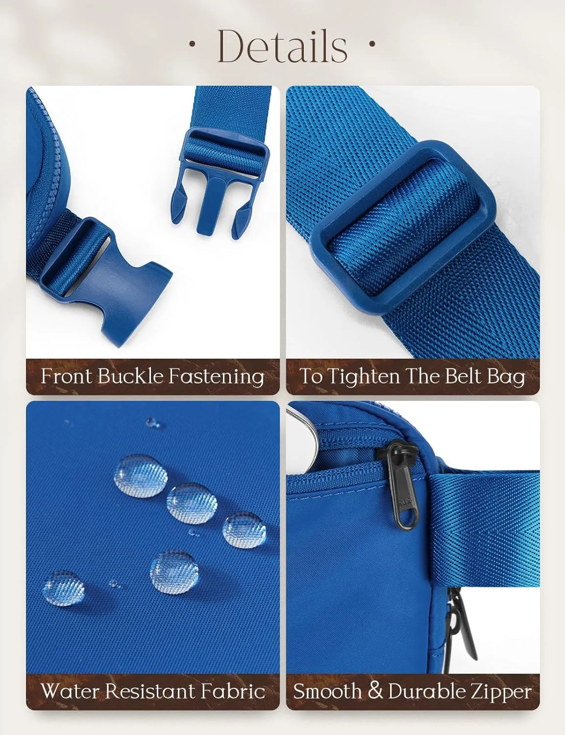 BALEAF Fanny Pack for Women Belt Bag Water Resistant Fashion Crossbody Waist Packs Adjustable Strap Blue 1L