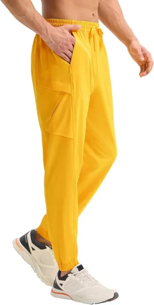 baleaf Mens Hiking Pants Lightweight Quick Dry Joggers with Pockets Cargo Pants Water Resistant Breathable Jogger