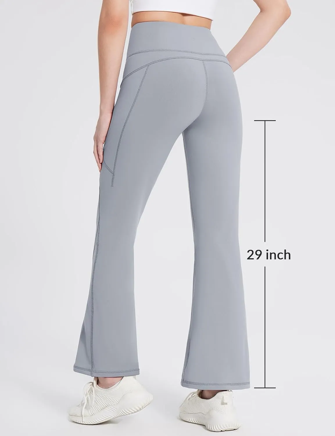 baleaf Women's Fleece Lined Leggings Water Resistant Winter Pants Thermal Warm Flare High Waist Bootcut for Outdoor Hiking