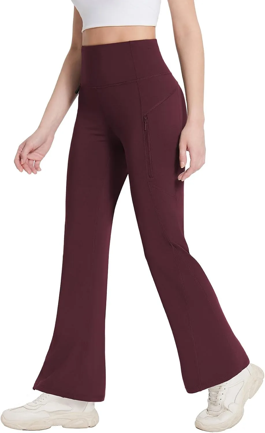baleaf Women's Fleece Lined Leggings Water Resistant Winter Pants Thermal Warm Flare High Waist Bootcut for Outdoor Hiking