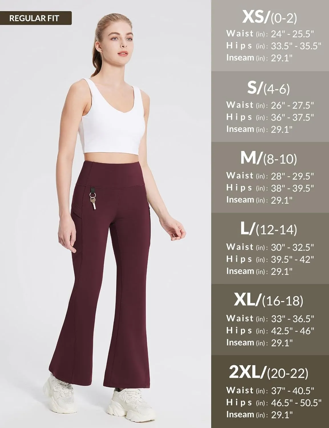 baleaf Women's Fleece Lined Leggings Water Resistant Winter Pants Thermal Warm Flare High Waist Bootcut for Outdoor Hiking