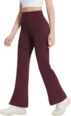 baleaf Women's Fleece Lined Leggings Water Resistant Winter Pants Thermal Warm Flare High Waist Bootcut for Outdoor Hiking