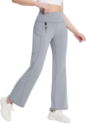 baleaf Women's Fleece Lined Leggings Water Resistant Winter Pants Thermal Warm Flare High Waist Bootcut for Outdoor Hiking