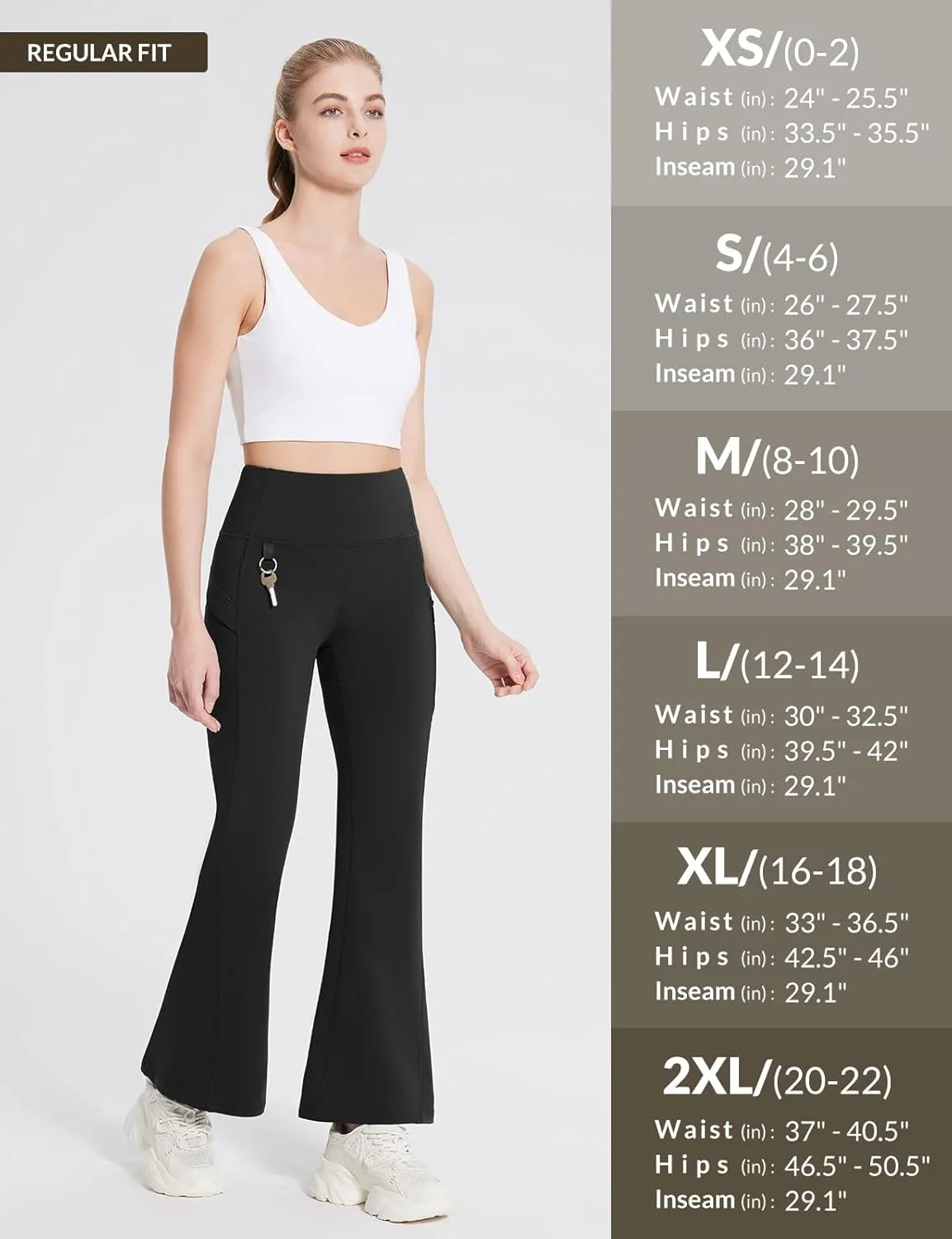baleaf Women's Fleece Lined Leggings Water Resistant Winter Pants Thermal Warm Flare High Waist Bootcut for Outdoor Hiking
