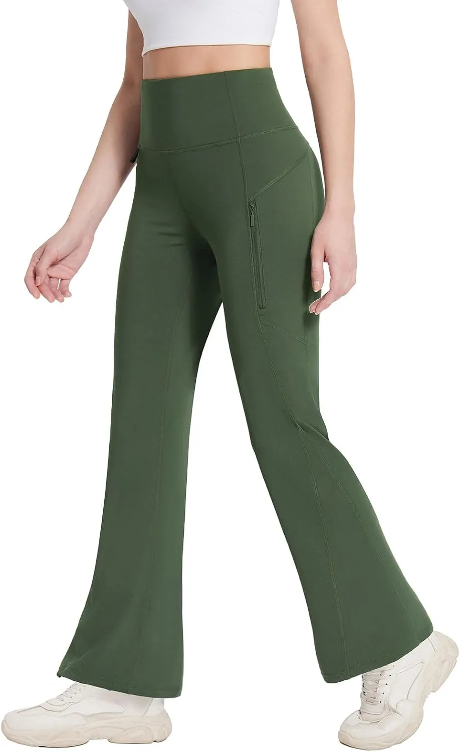 baleaf Women's Fleece Lined Leggings Water Resistant Winter Pants Thermal Warm Flare High Waist Bootcut for Outdoor Hiking