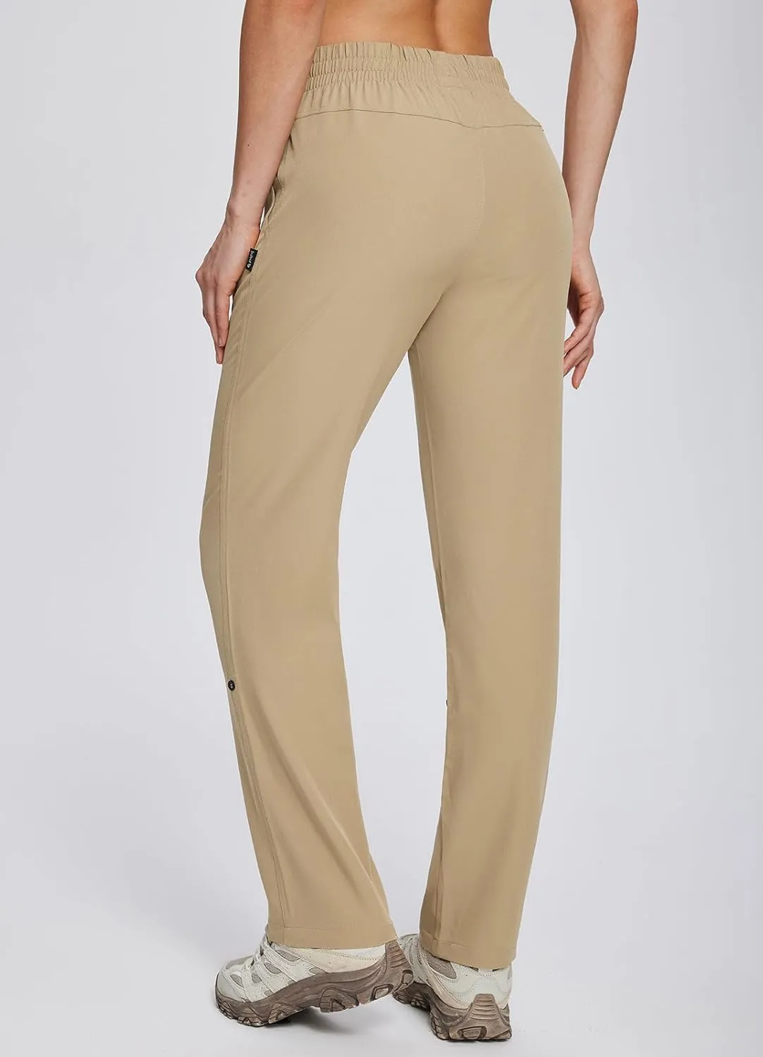 baleaf Women's Hiking Water Resistant Pants UPF Roll Up Convertible Capri Pant Quick Dry Zipper Pockets Travel Fishing