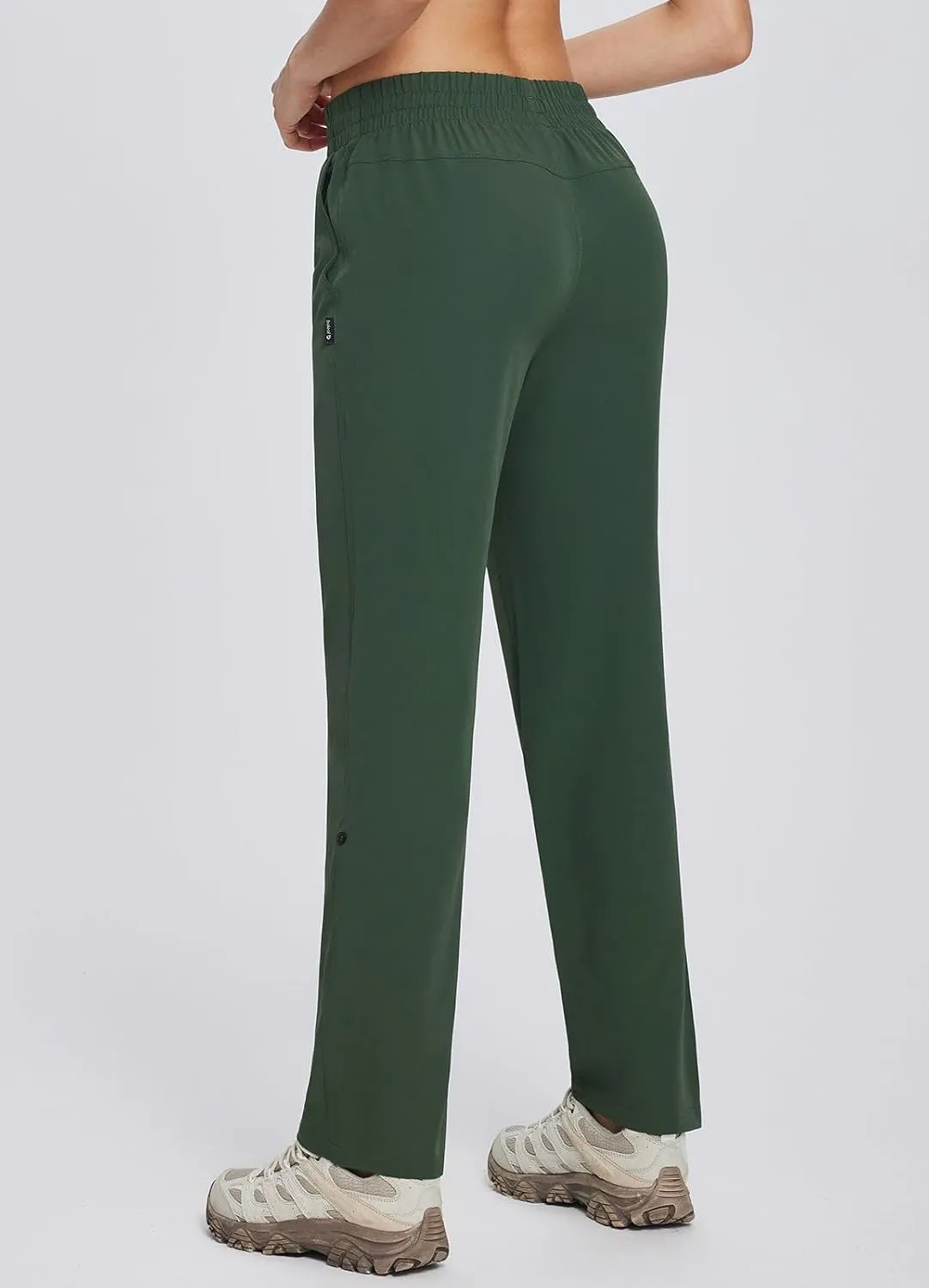 baleaf Women's Hiking Water Resistant Pants UPF Roll Up Convertible Capri Pant Quick Dry Zipper Pockets Travel Fishing