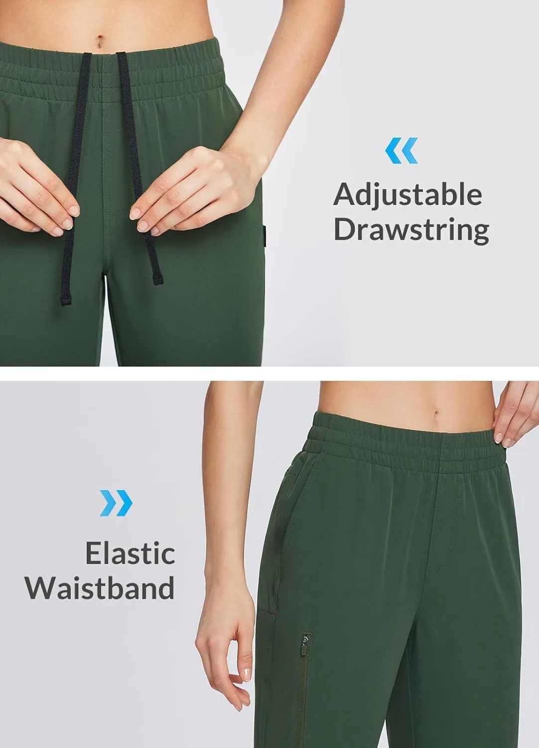 baleaf Women's Hiking Water Resistant Pants UPF Roll Up Convertible Capri Pant Quick Dry Zipper Pockets Travel Fishing