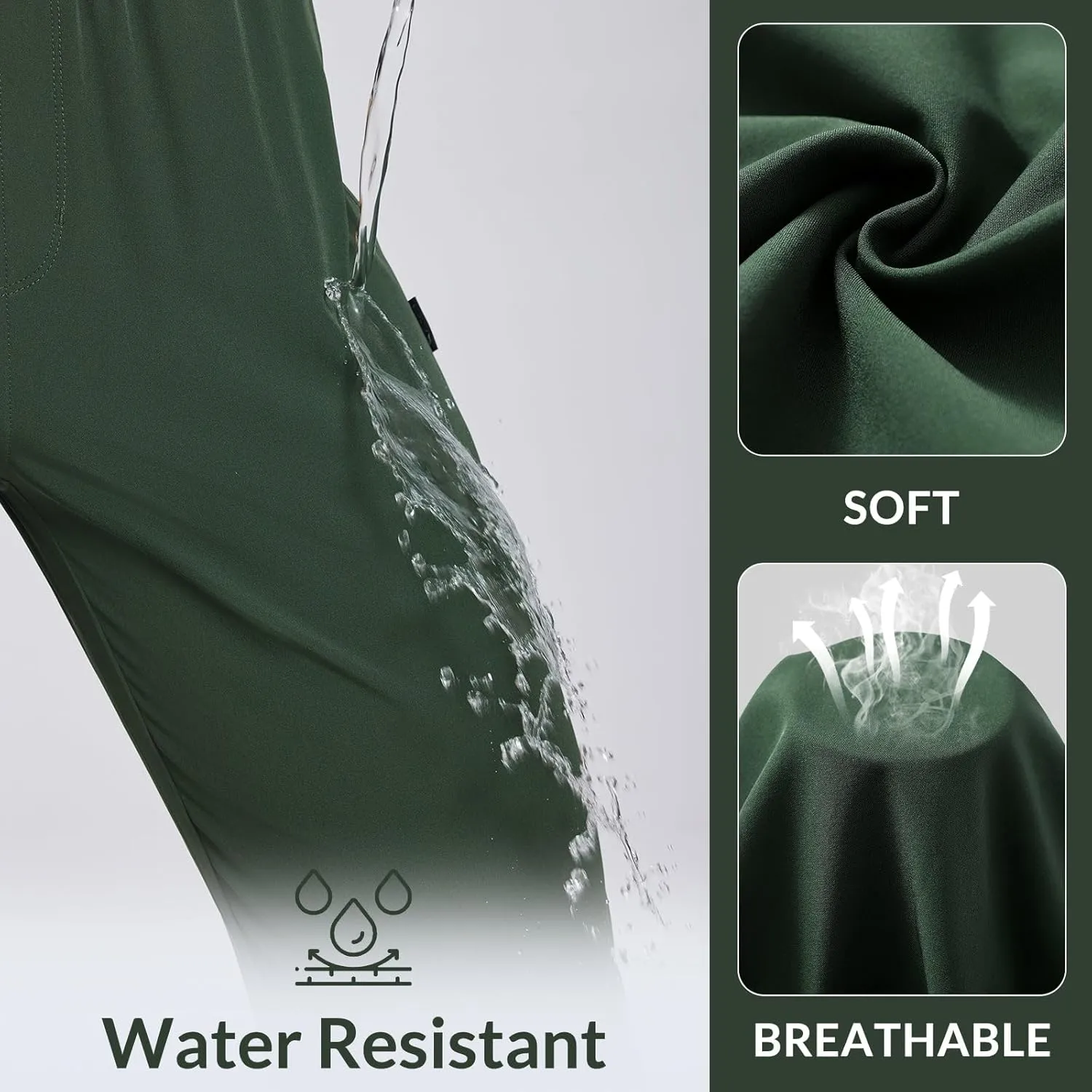 baleaf Women's Hiking Water Resistant Pants UPF Roll Up Convertible Capri Pant Quick Dry Zipper Pockets Travel Fishing