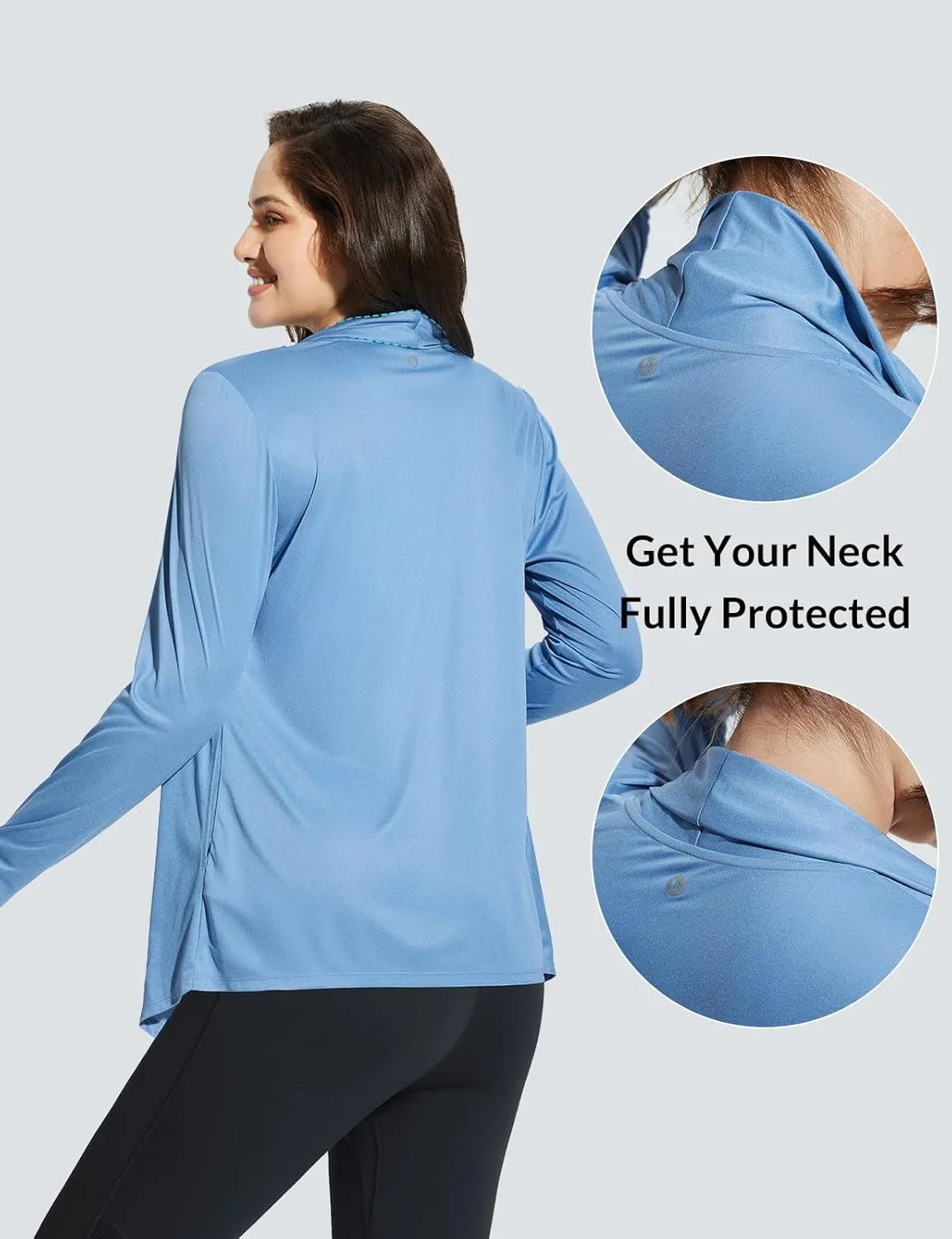 baleaf Women's Long Sleeve Sun Shirts UPF 50  Lightweight Open Front Cardigan with Pockets Beach Cover Up SPF Sun Wrap