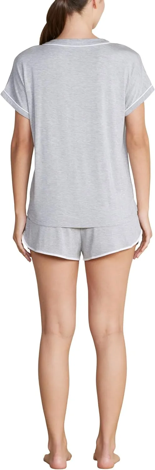 Barefoot Dreams Women's Malibu Collection Soft Jersey Piped Lounge Set