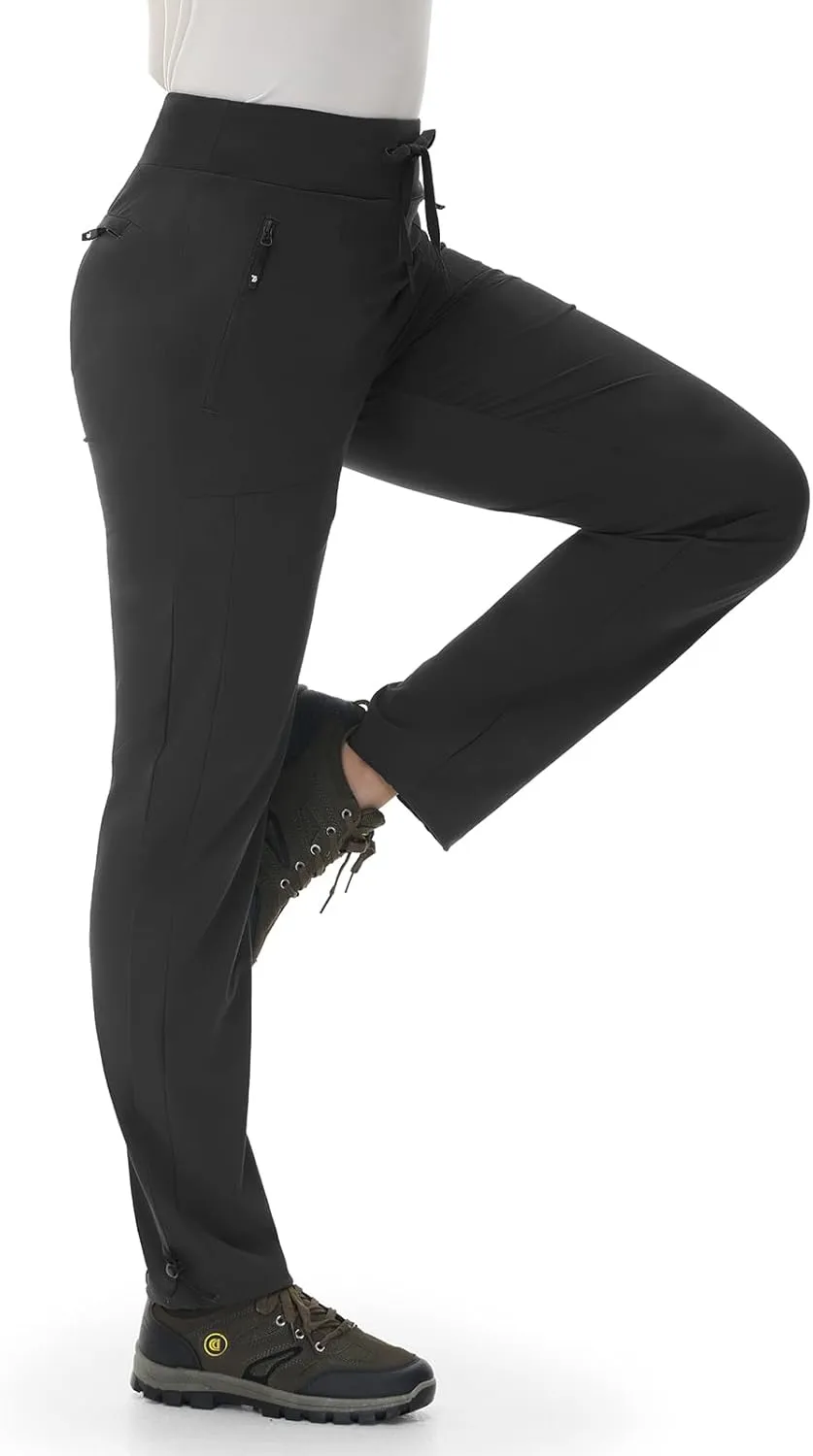 BGOWATU Women's Hiking Pants Lightweight Quick Dry Casual Joggers with Zipper Pockets Athletic Water Resistant Outdoor