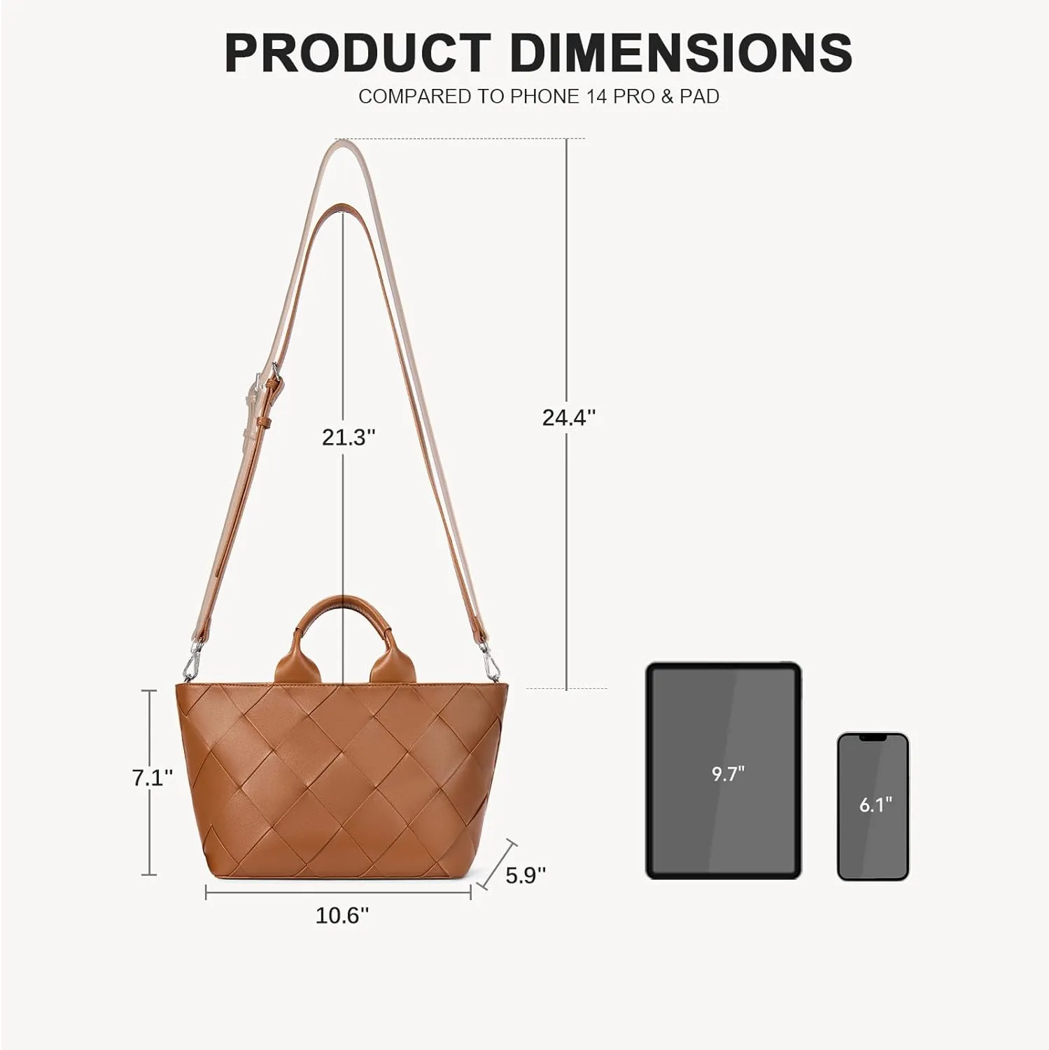 BOSTANTEN Woven Tote Bag for Women Top Handle Purses and Handbags Shoulder Crossbody Purse With Zipper