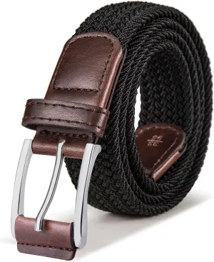 BULLIANT Stretch Belt Men,Mens Gift Woven Braided Web Belt 1 3/8 for Golf Casual Pants Shirts Jeans