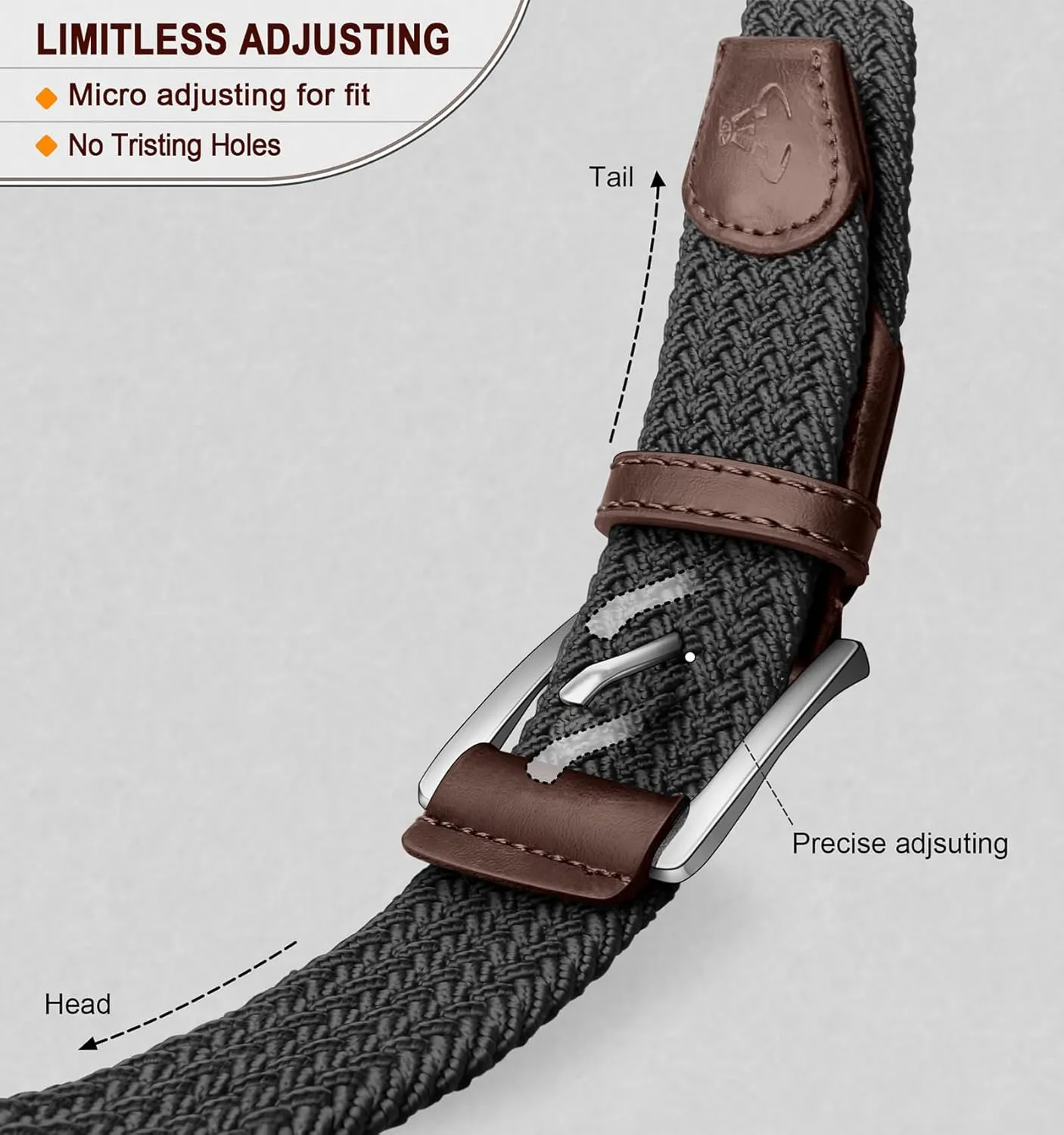 BULLIANT Stretch Belt Men,Mens Gift Woven Braided Web Belt 1 3/8 for Golf Casual Pants Shirts Jeans