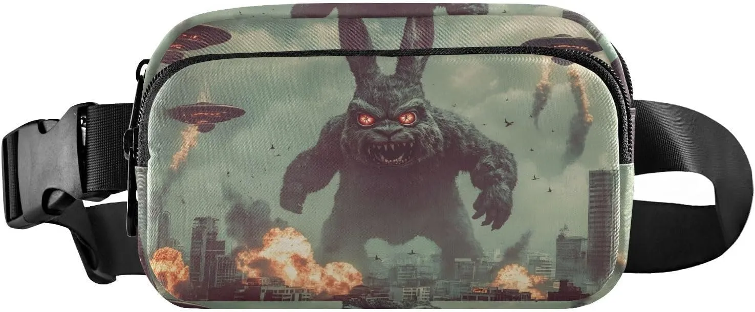 Bunny Monster Fanny Pack Water Resistant Waist Pack Sling Bag Purse for Women Men Travel Hiking