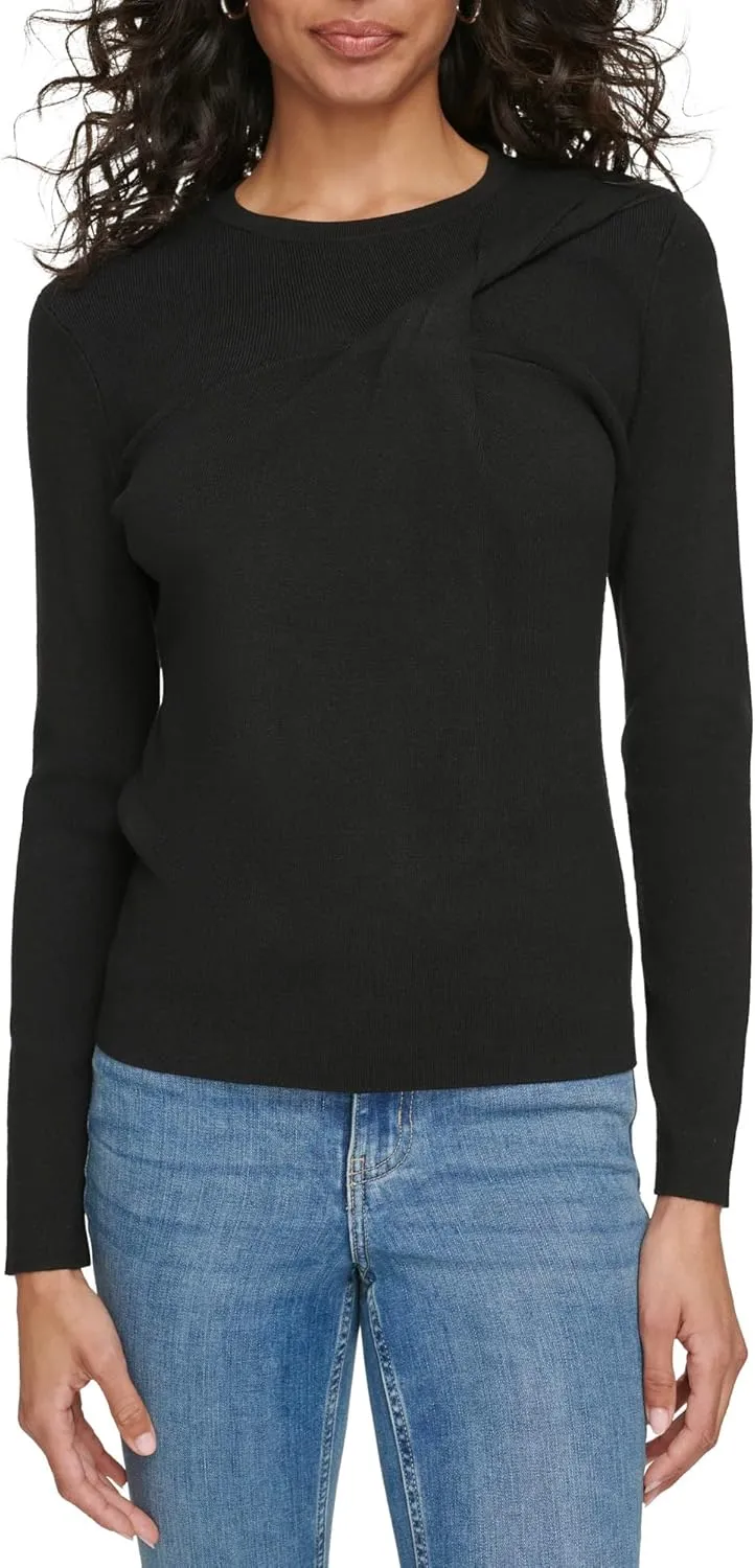 Calvin Klein Women's Twist Neck Long Sleeve Sweater