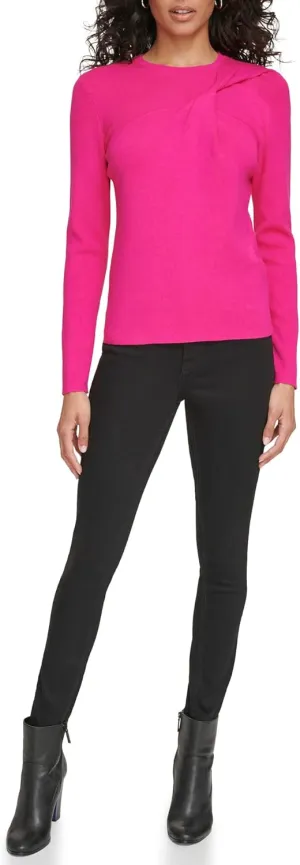 Calvin Klein Women's Twist Neck Long Sleeve Sweater