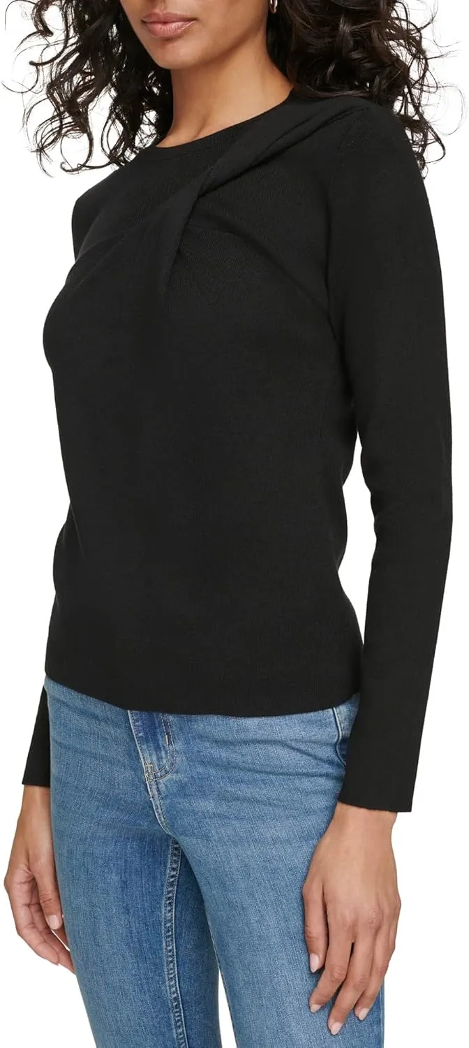 Calvin Klein Women's Twist Neck Long Sleeve Sweater