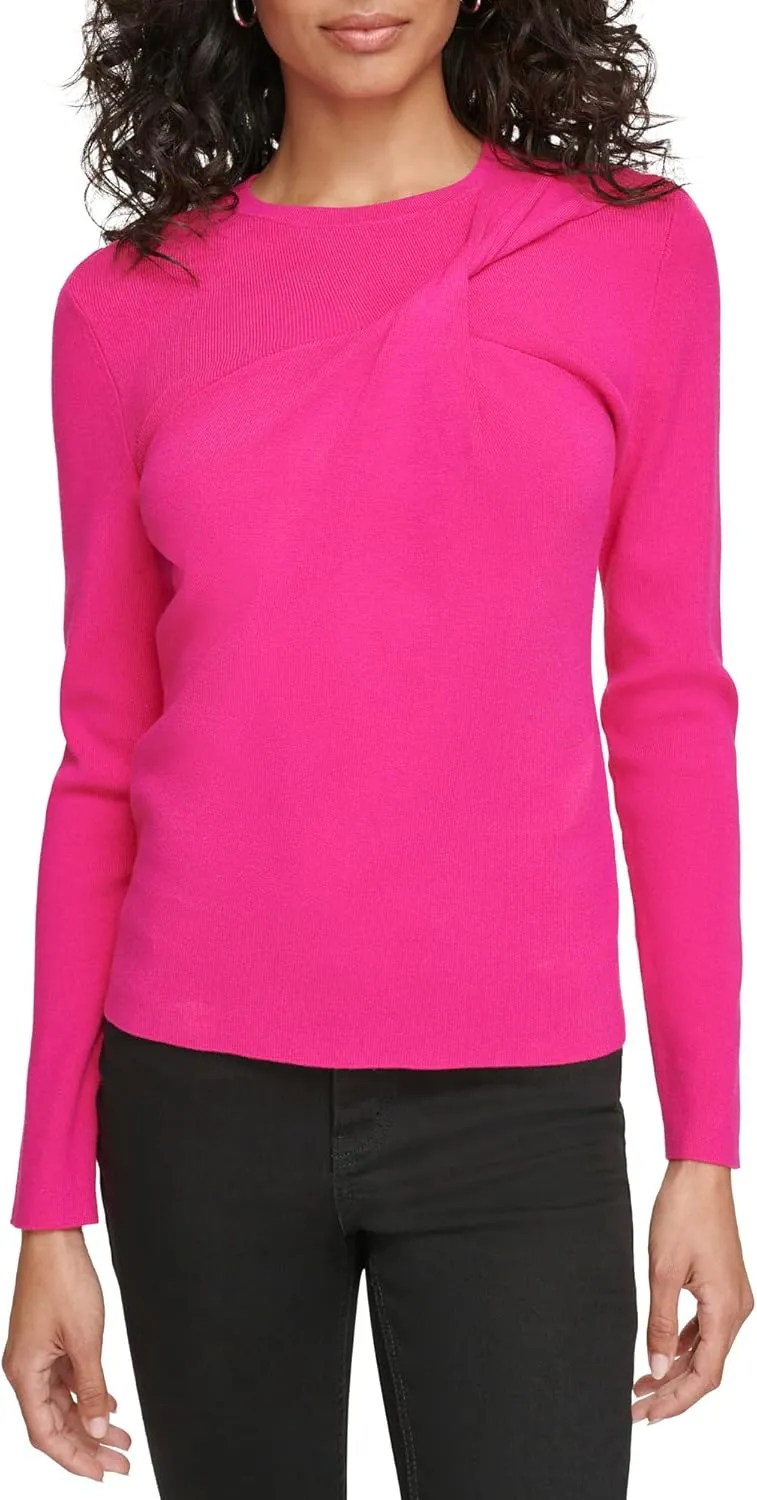 Calvin Klein Women's Twist Neck Long Sleeve Sweater