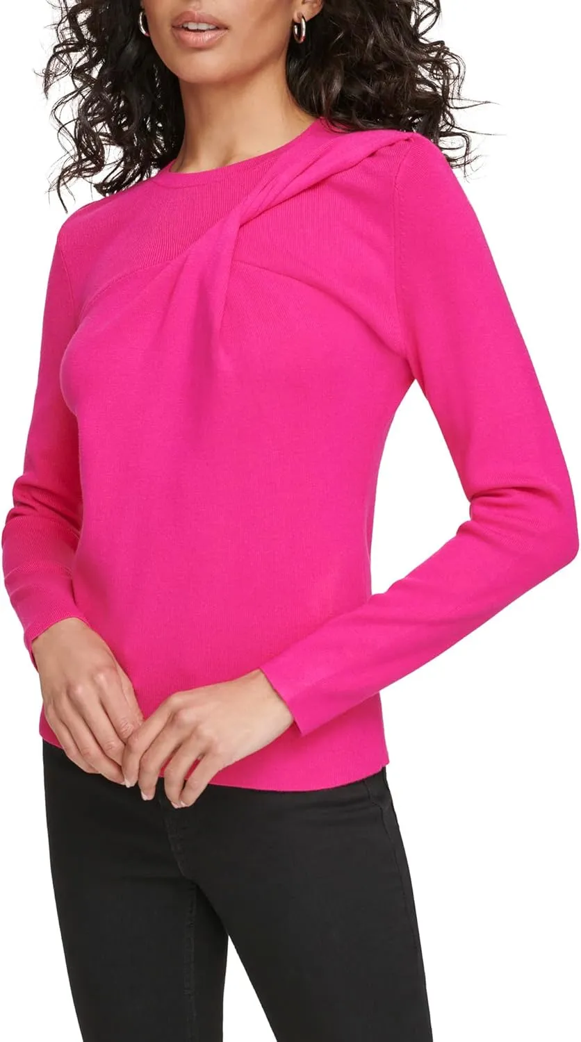 Calvin Klein Women's Twist Neck Long Sleeve Sweater