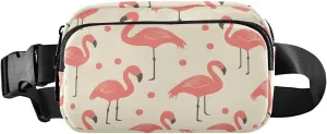 Cartoon Flamingo Fanny Pack Water Resistant, Women Men Waist Pack Sling Bag Purse for Travel Hiking