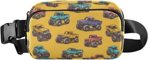 Cartoon Monster Truck Fanny Pack Water Resistant, Women Men Waist Pack Sling Bag Purse for Travel Hiking