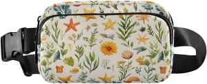 Cartoon Starfish Fanny Pack Water Resistant, Women Men Waist Pack Sling Bag Purse for Travel Hiking