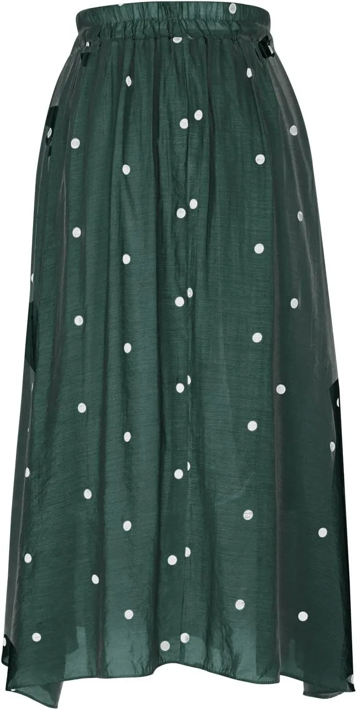 Casual Cotton Linen Skirts for Women Elastic High Waisted A Line Stretch Skirt Plus Size Summer Beach Vacation Dress
