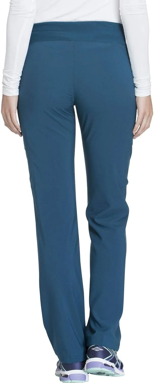 Cherokee Scrubs for Women Mid Rise Straight Leg Scrub Pants For Women Pull-on Bottoms with 6 Pockets & 360 Stretch - CK002