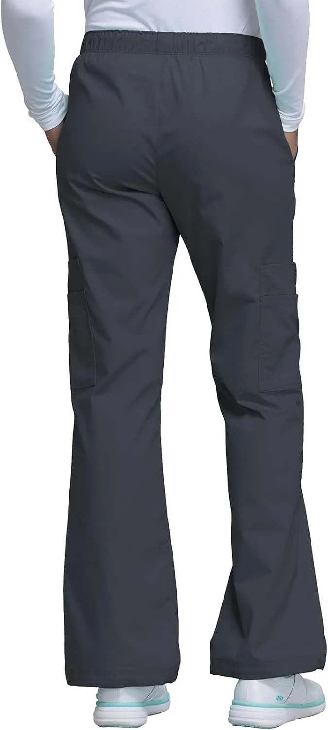 Cherokee Women Scrubs Pant Workwear Core Stretch Mid Rise Pull-On Cargo 4005