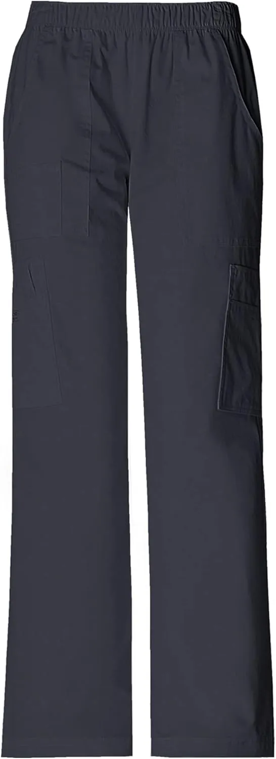 Cherokee Women Scrubs Pant Workwear Core Stretch Mid Rise Pull-On Cargo 4005